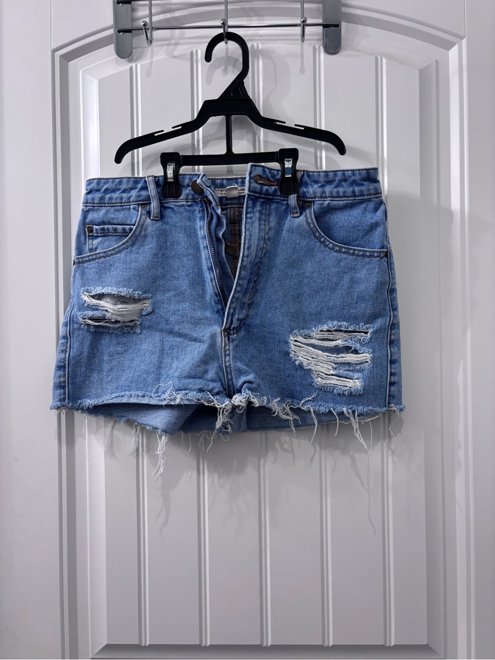 Billabong Light Blue Distressed Denim Cutoff Shorts